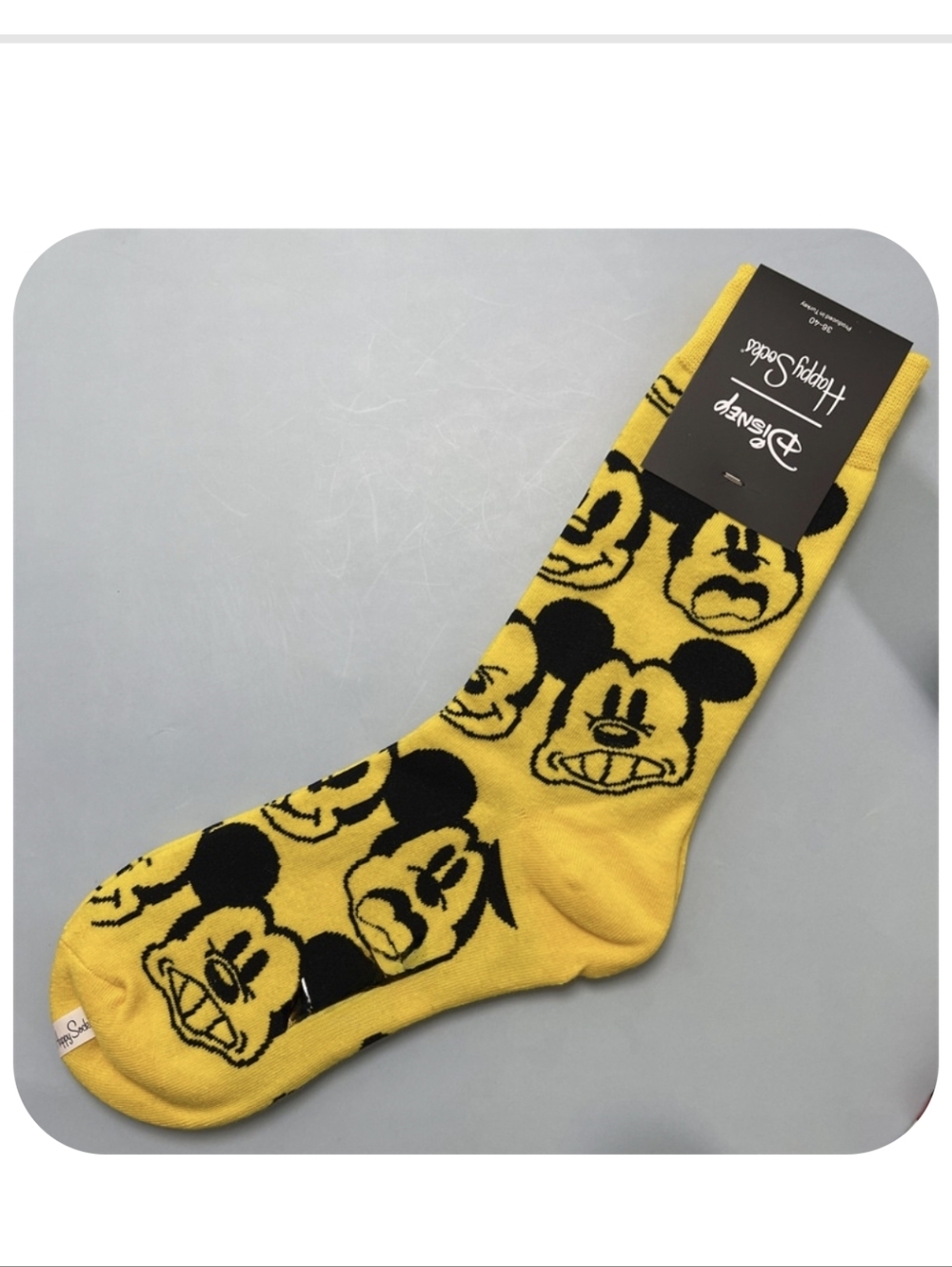 Disney Yellow Happy Socks Crew Socks